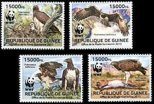 Гвинея, 2013, WWF, Орлы, 4 марки